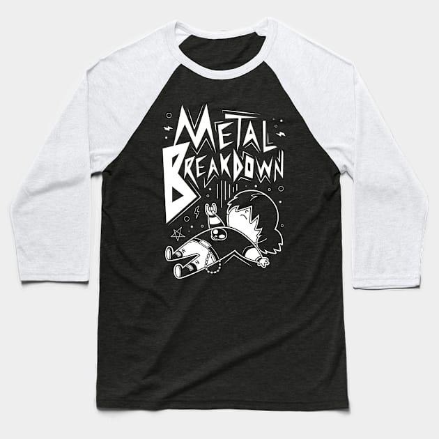 Metal Breakdown Baseball T-Shirt by Domichan